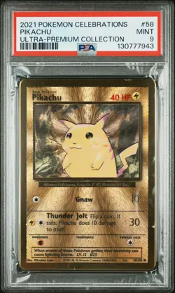 2021 POKEMON CELEBRATIONS ULTRA-PREMIUM COLLECTION #58 PIKACHU PSA 9 - Image 1