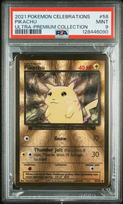 2021 POKEMON CELEBRATIONS ULTRA-PREMIUM COLLECTION #58 PIKACHU PSA 9 - Image 1