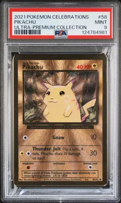 2021 POKEMON CELEBRATIONS ULTRA-PREMIUM COLLECTION #58 PIKACHU PSA 9 - Image 1