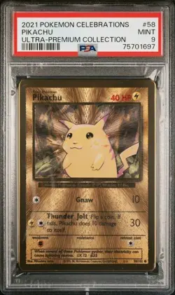 2021 POKEMON CELEBRATIONS ULTRA-PREMIUM COLLECTION #58 PIKACHU PSA 9 - Image 1