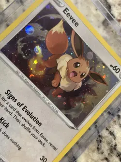 Eevee (Cosmos Holo) SWSH Black Star SWSH042 Pokemon Card NM SWIRL💫 - Image 4