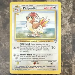 Pokemon TCG Pidgeotto 1999 Base Set 2 #28/130 Rare Card LP - Image 1