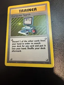 Pokemon TCG Computer Search Base Set 71/102 Unlimited Regular Rare Card LP-NM - Image 1