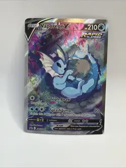 Pokemon TCG English Card Sword & Shield Promo Vaporeon V SWSH181 Full Art Holo - Image 1