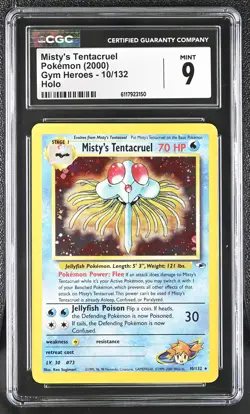 CGC 9 MINT Misty's Tentacruel 2000 Gym Heroes 10/132 Holo Pokemon Card - Image 1