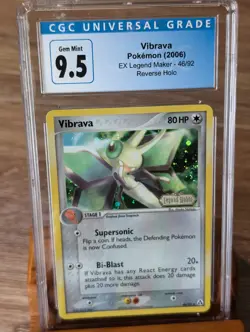 2006 Pokemon Ex Legend Maker Vibrava Reverse Holo #46 CGC Gem Mint 9.5/10 - Image 1