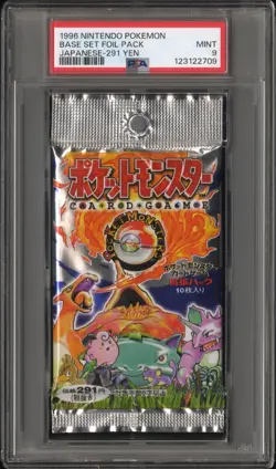 1996 Nintendo Pokemon | 291 Yen Japanese Base Set Foil Pack | PSA 9 Mint | Rare! - Image 1