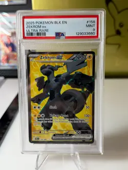 2025 Zekrom EX PSA 9 Mint Pokemon BLK Ultra Rare Tera Holo #158 - Image 1
