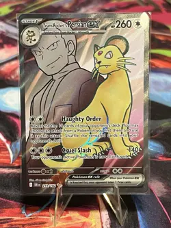 Pokemon TCG Team Rockets Persian EX Full Art 219/182 Destined Rivals Ultra Rare - Image 1