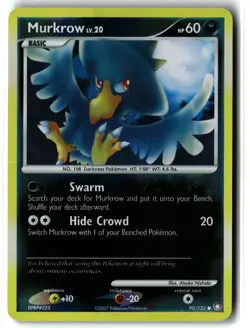 Murkrow ⭐ 90/123 Reverse Holo Common Mysterious Treasures 2007 Pokemon NM/LP - Image 1