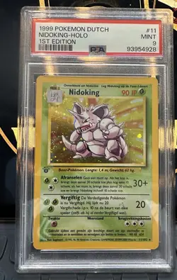 1999 POKEMON BASE SET 1ST EDITION DUTCH #11 NIDOKING - HOLO PSA 9 POP 38 - Image 1