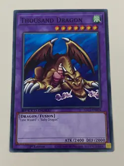 Yugioh - Thousand Dragon Time Wizard Baby Polymerization NM - Free Holo - B - Image 2
