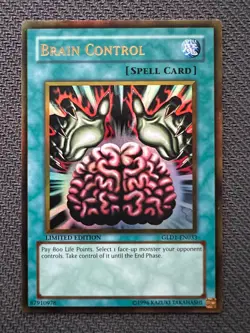 Yugioh Brain Control Limited Edition Gold Ultra Rare GLD1-EN033 LP/NM - Image 1