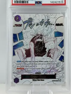 2025 One Piece Gear Two #080 Alternate Art Op11-A Fist Of Divine Speed PSA 10 - Image 2