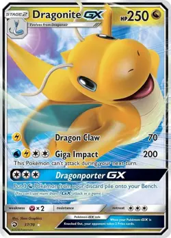 Dragonite GX - 37/70 - Pokemon Dragon Majesty Sun & Moon Ultra Rare Card NM - Image 1