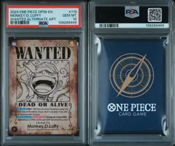 One Piece PSA 10 Monkey D. Luffy OP09 Wanted Alternate Art 2024 English - Image 3