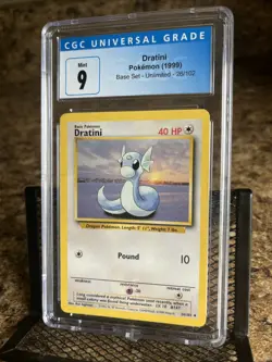 CGC 9 Dratini 1999 Base Set 1st Edition 26/102 Pokemon Card psa - Image 1