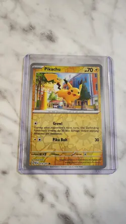 Pokemon TCG S&V Paldean Fates Pikachu 18/91 Reverse Holo NM Card - Image 1