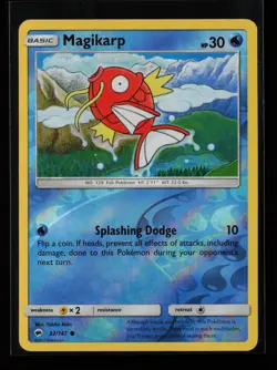 Magikarp 32/147 Common Reverse Holo SM - Burning Shadows Pokemon Card - Image 1
