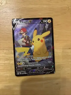 Pokemon TCG Pikachu v TG16/TG30 Lost Origin 2022 Full Art Holo Ultra Rare Card - Image 2