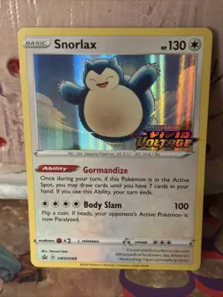 Pokemon Snorlax SWSH068 Holo Stamped Vivid Voltage Sword & Shield Promo Card Nm - Image 1