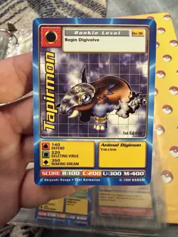 Tapirmon 1st Edition Bo-36 1999 Digimon Bandai Card CCG - Image 1
