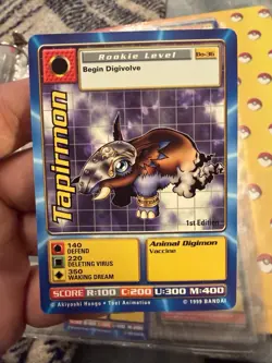 Tapirmon 1st Edition Bo-36 1999 Digimon Bandai Card CCG - Image 2