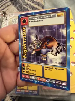 Tapirmon 1st Edition Bo-36 1999 Digimon Bandai Card CCG - Image 3