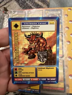 Bandai Digimon Trading Card Series 1 Minotarumon Bo-21 1st Edition - Image 1