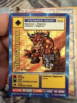 Bandai Digimon Trading Card Series 1 Minotarumon Bo-21 1st Edition - Image 2