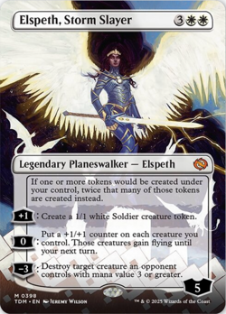 MTG Elspeth Storm Slayer TDM NM Mythic Legendary Planeswalker 398 Borderless - Image 1