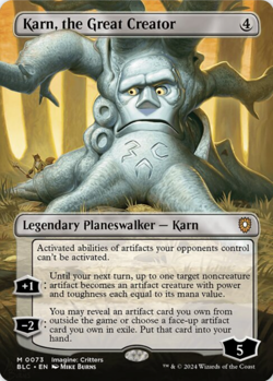 MTG Karn, the Great Creator BLC NM M Mythic 73 Legendary Planeswalker Karn Magic - Image 1