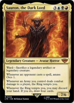 MTG Sauron, the Dark Lord LTR NM M 224 Legendary Creature Avatar Horror LOTR - Image 1