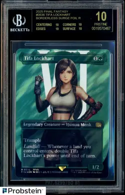 2025 Final Fantasy Borderless Surge Foil #0536 Tifa Lockhart BGS 10 BLACK LABEL - Image 1