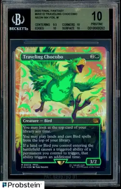 2025 MTG Final Fantasy EN Neon Ink Green 0551d Traveling Chocobo BGS 10 PRISTINE - Image 1