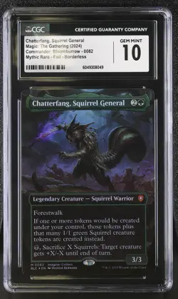 CHATTERFANG, SQUIRREL GENERAL Bloomburrow Borderless Foil Mythic CGC 10 MTG - Image 1