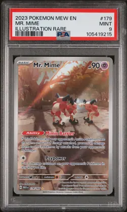 2023 POKEMON MEW EN-151 ILLUSTRATION RARE #179 MR. MIME PSA 9 - Image 1