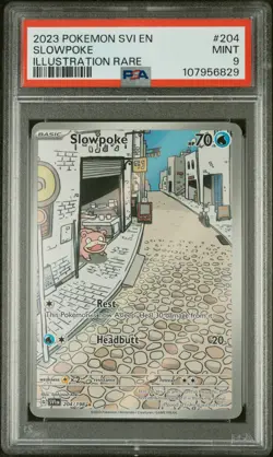 2023 POKEMON SVI EN-SCARLET & VIOLET ILLUSTRATION RARE #204 SLOWPOKE PSA 9 - Image 1