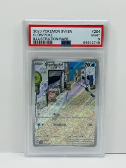 🔥2023 POKEMON SVI EN-SCARLET & VIOLET ILLUSTRATION RARE #204 SLOWPOKE PSA 9🔥 - Image 1