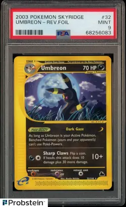 2003 Pokemon Skyridge #32 Umbreon Reverse Foil PSA 9 MINT - Image 1