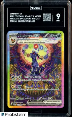 2025 Pokemon SV Prismatic Evolutions #161 Umbreon Ex SIR TAG Score 928 MINT 9 - Image 1