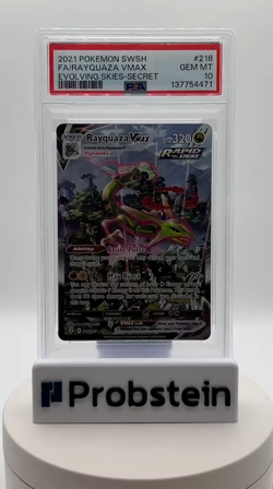 2021 Pokemon SWSH Evolving Skies Secret #218 FA Rayquaza Vmax PSA 10 GEM MINT - Image 2