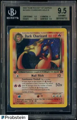 2000 Pokemon Team Rocket 1st Edition #4 Dark Charizard Holo BGS 9.5 GEM MINT - Image 1