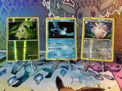 2011-2012 Pokemon TCG Holo Lot (3) Chikorita Reverse Holo Articuno /99 Clefable - Image 1
