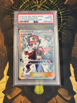Pokemon Japanese Red's Challenge 201/173 Tag Team GX All Stars Full Art PSA 10 - Image 1