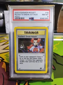 Rocket's Sneak Attack Team Rocket Holo #16 PSA 8 NM-MT 2000 Vintage Pokemon - Image 1