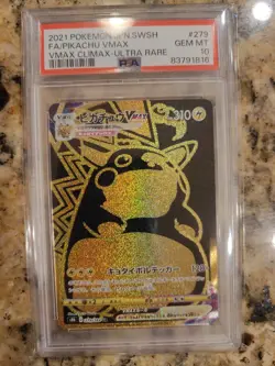Pokemon Pikachu VMAX Ultra Rare Holo VMAX Climax Japanese PSA 10 279/184 - Image 1