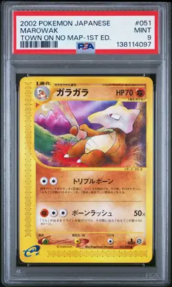 2002 POKEMON JPN THE TOWN ON NO MAP 1ST ED #051 MAROWAK PSA 9 - Image 1