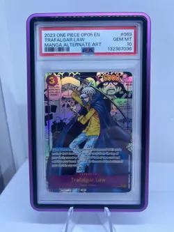 One Piece Awakening Of The New Era Manga Alt Art OP05-069 Trafalgar Law PSA 10 - Image 1