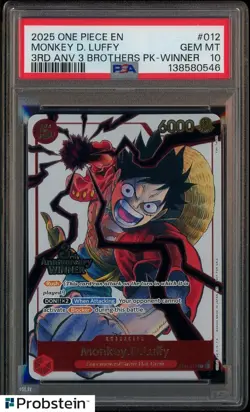 2025 One Piece Monkey.D.Luffy 3rd Ann. Event Winner Prize Promo ST01-012 PSA 10 - Image 1